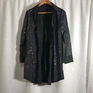 Black and silver button down dress